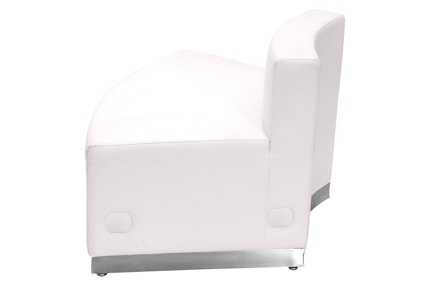 BLNK HERCULES Alon Series LeatherSoft Convex Chair with Brushed Stainless Steel Base - Melrose White