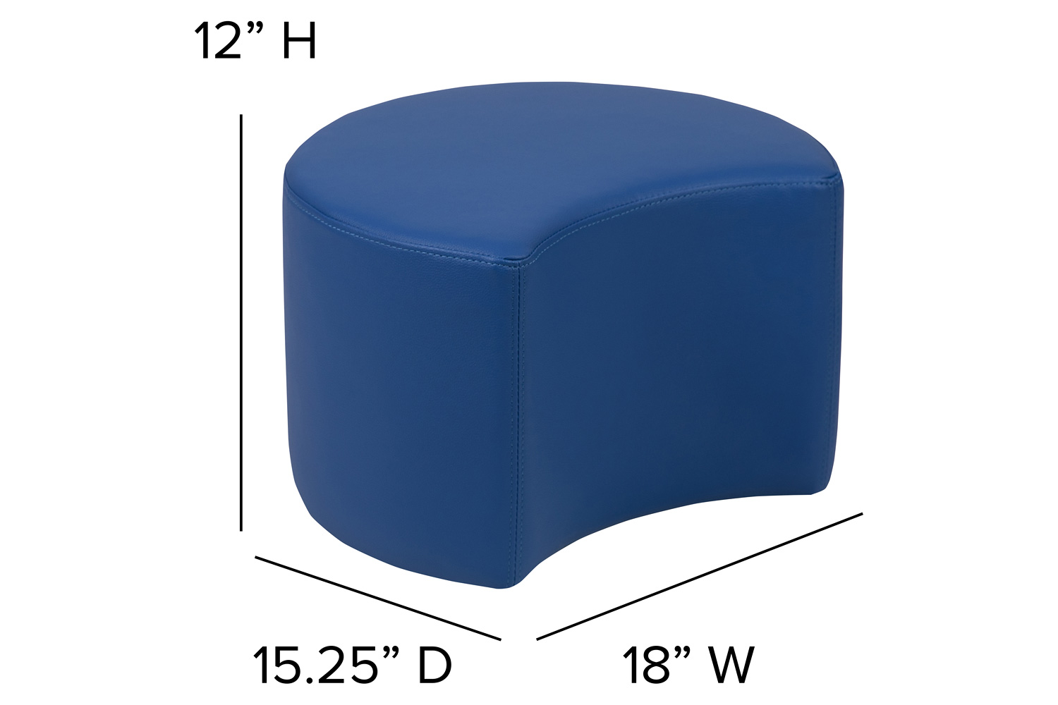 BLNK Nicholas Moon Flexible Soft Seating - Blue, 12"H Seat