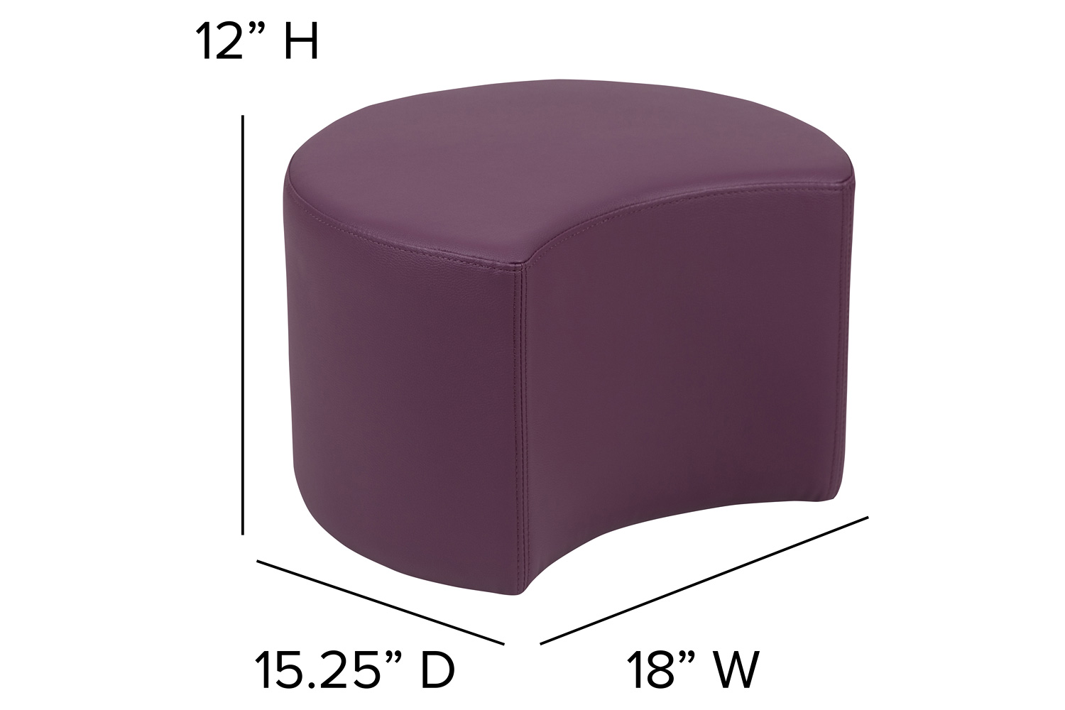 BLNK Nicholas Moon Flexible Soft Seating - Purple, 12"H Seat