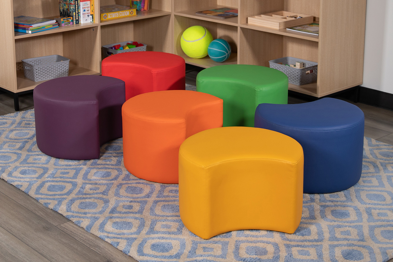 BLNK Nicholas Moon Flexible Soft Seating - Yellow, 12"H Seat