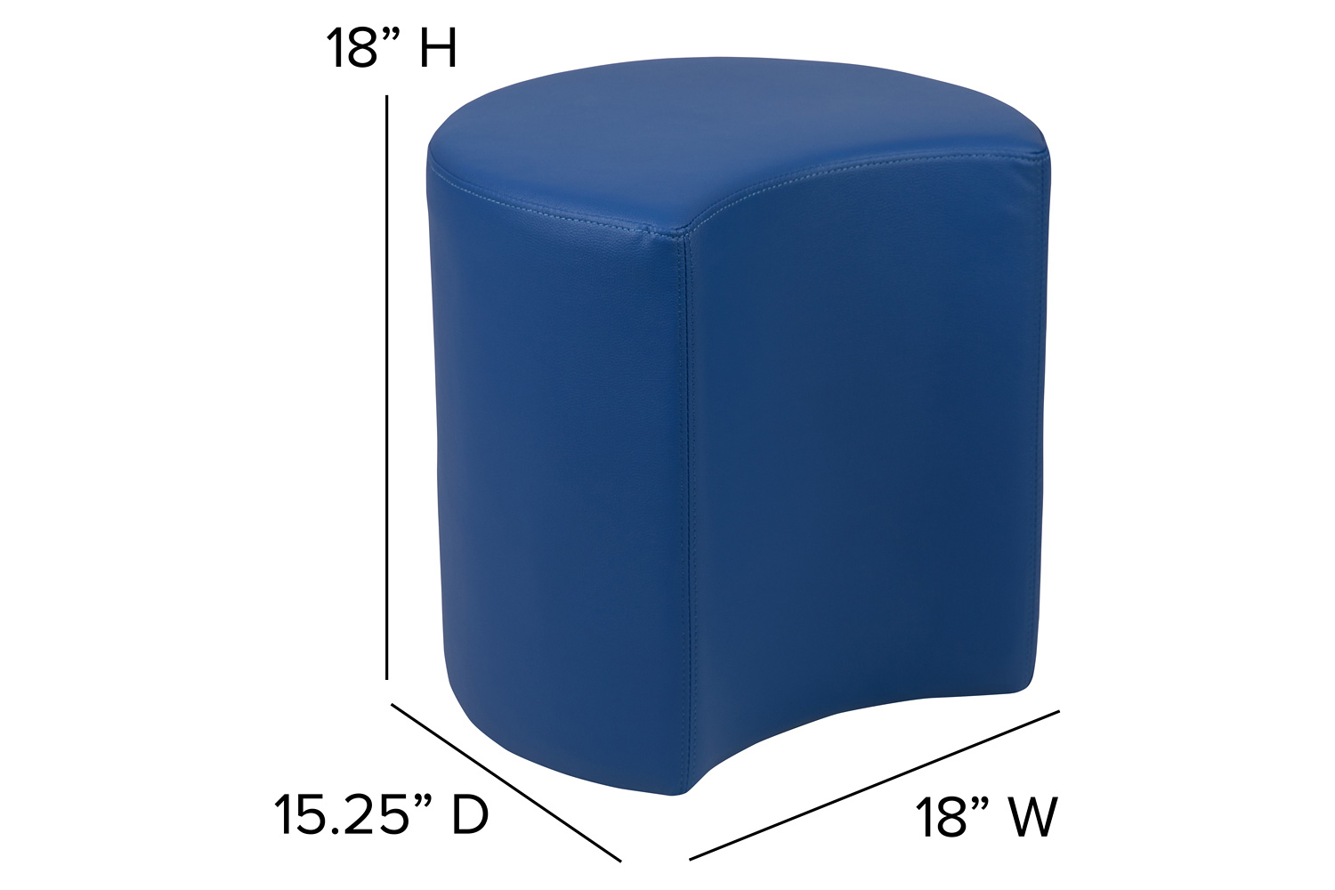 BLNK Nicholas Moon Flexible Soft Seating - Blue, 18"H Seat