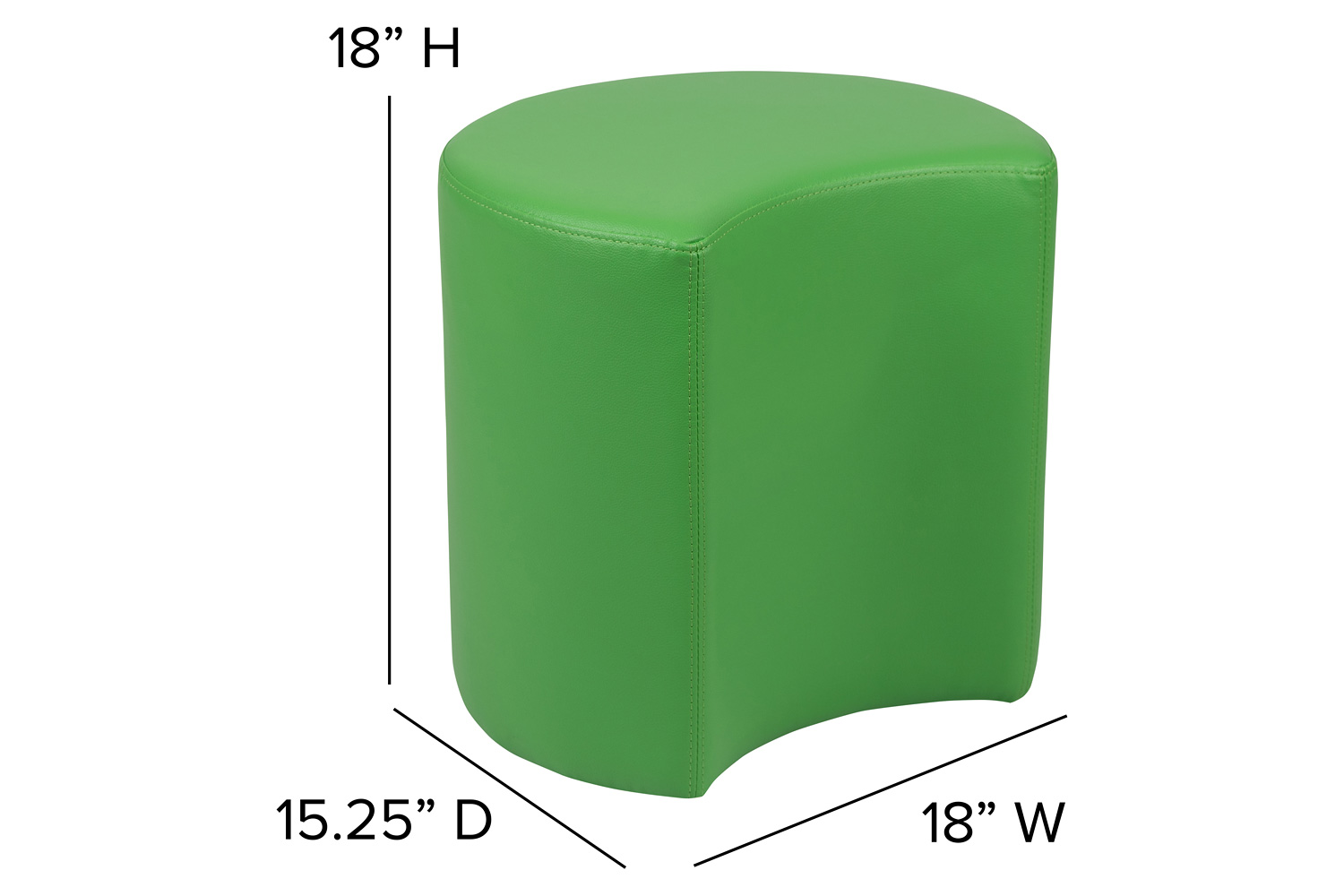 BLNK Nicholas Moon Flexible Soft Seating - Green, 18"H Seat