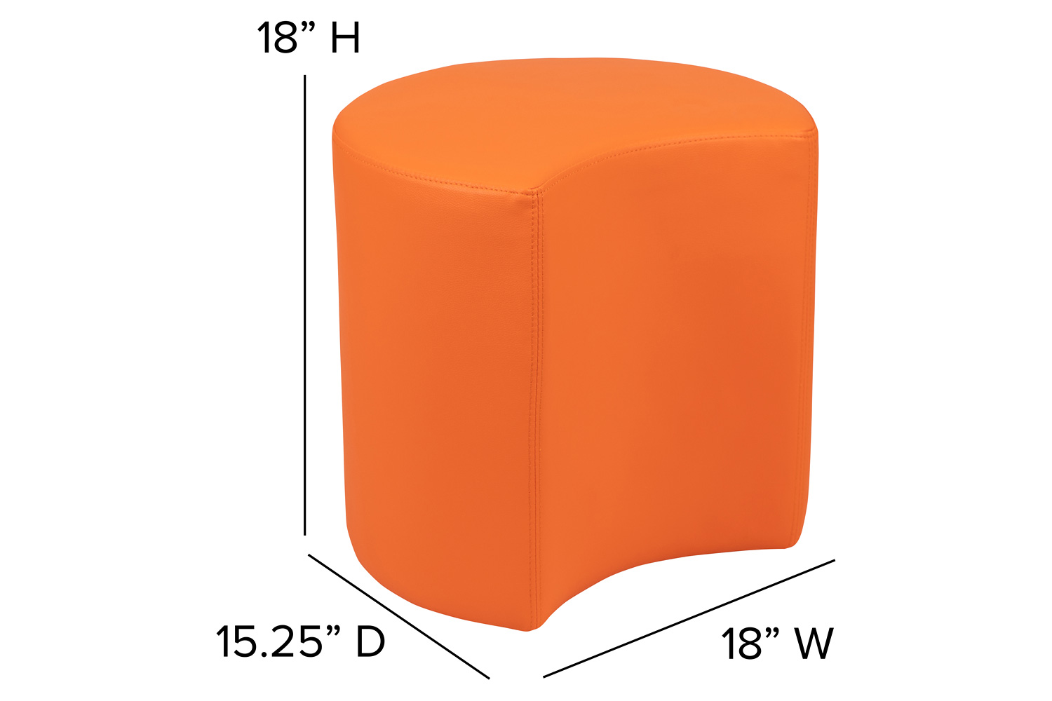 BLNK Nicholas Moon Flexible Soft Seating - Orange, 18"H Seat