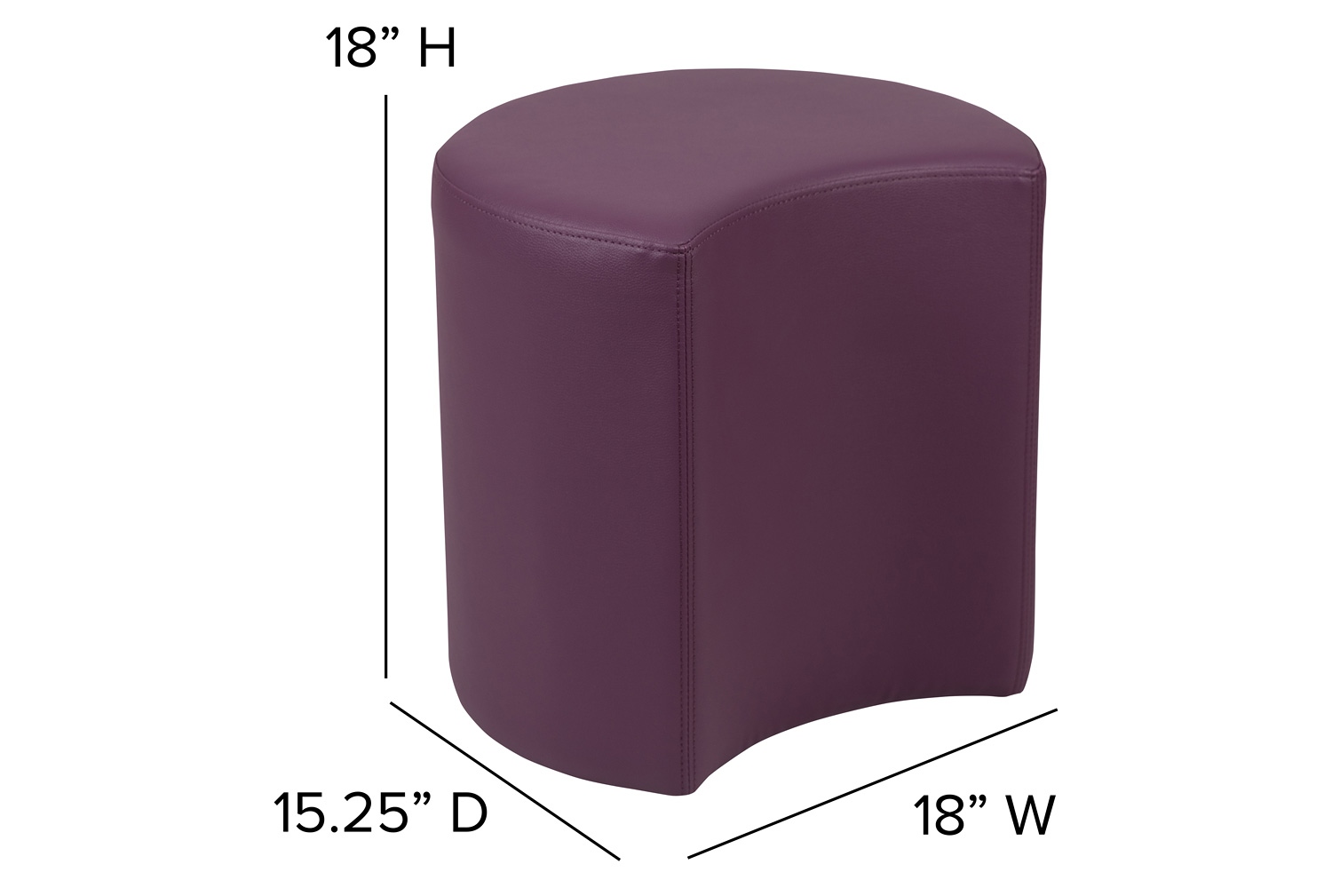 BLNK Nicholas Moon Flexible Soft Seating - Purple, 18"H Seat