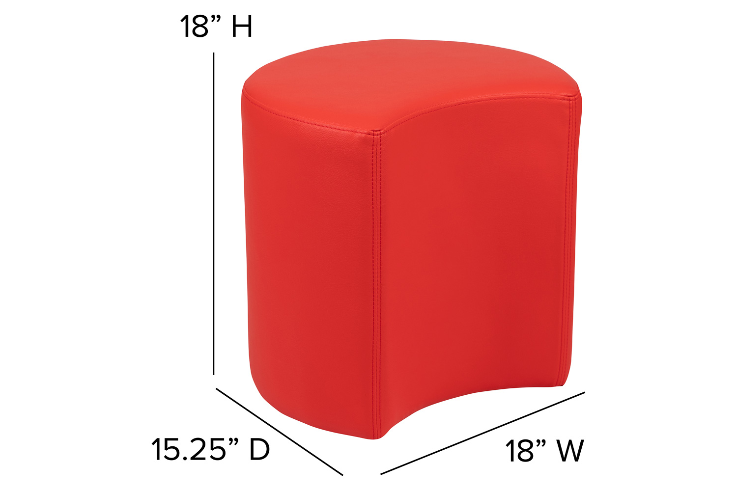 BLNK Nicholas Moon Flexible Soft Seating - Red, 18"H Seat