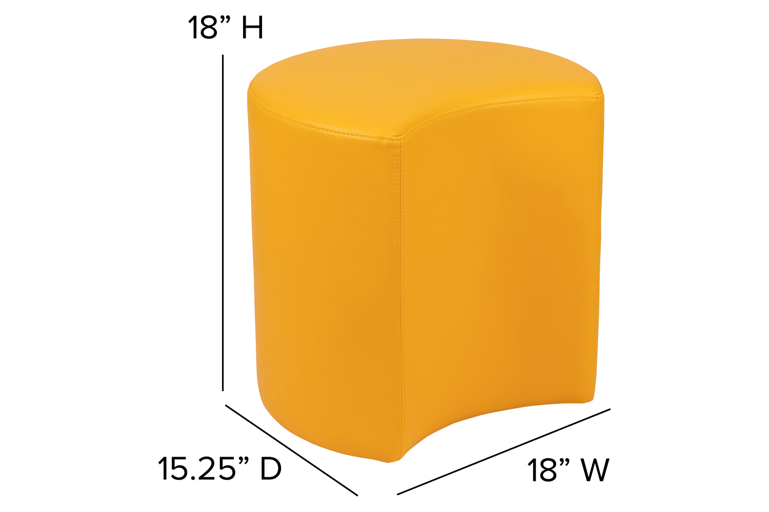 BLNK Nicholas Moon Flexible Soft Seating - Yellow, 18"H Seat