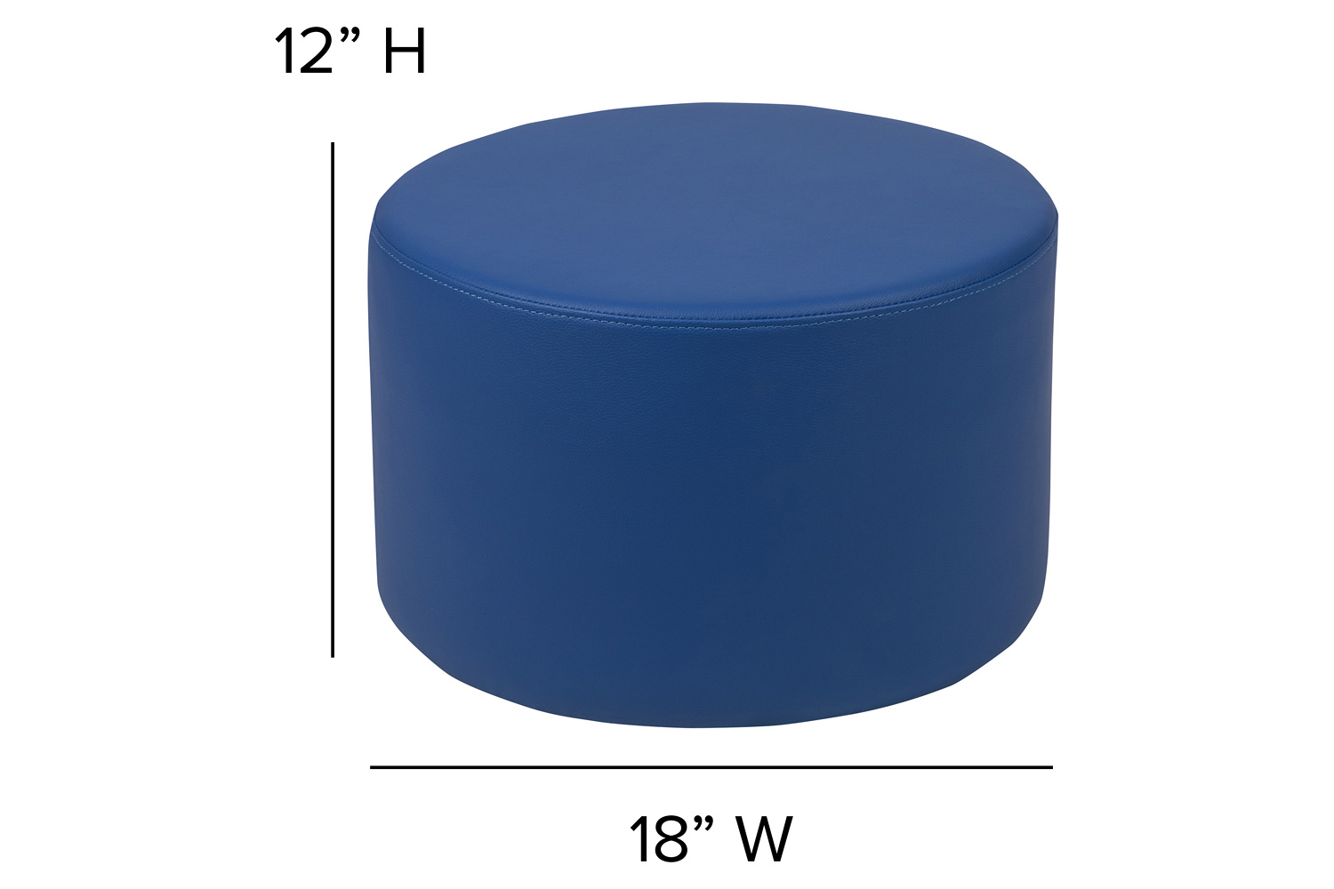 BLNK Nicholas Circle Flexible Soft Seating - Blue, 12"H Seat