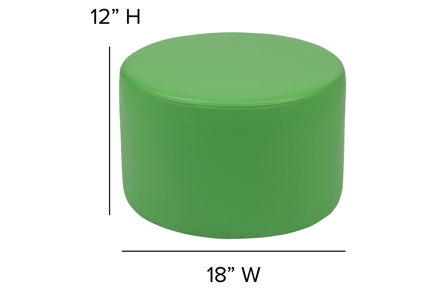 BLNK Nicholas Circle Flexible Soft Seating - Green, 12"H Seat