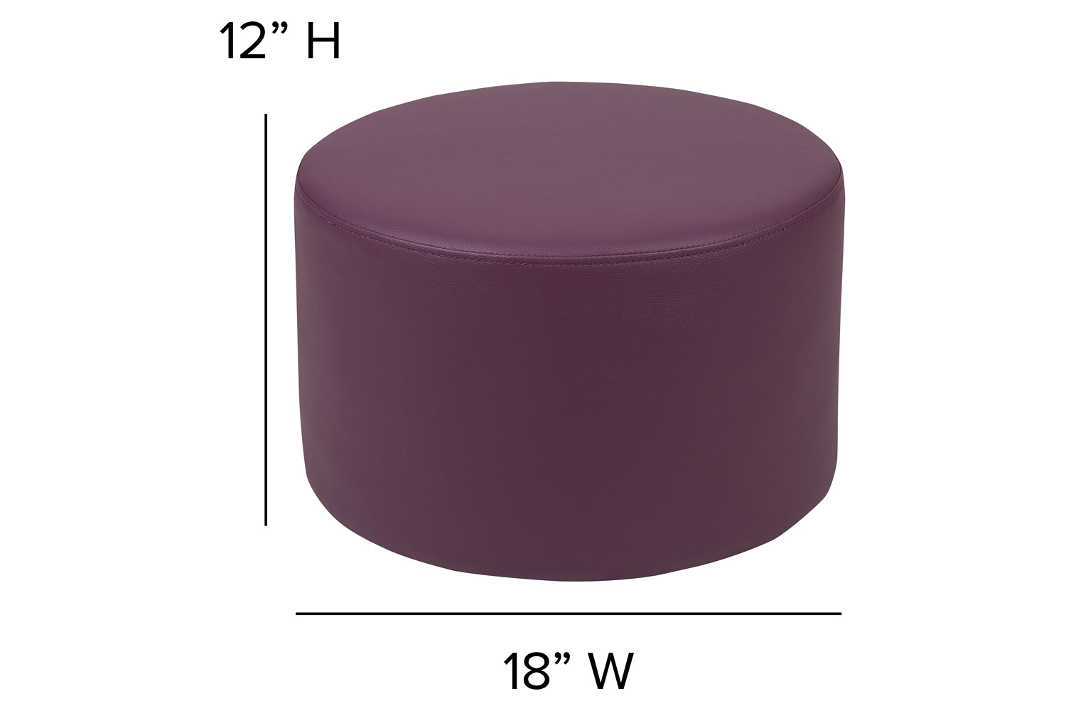 BLNK Nicholas Circle Flexible Soft Seating - Purple, 12"H Seat