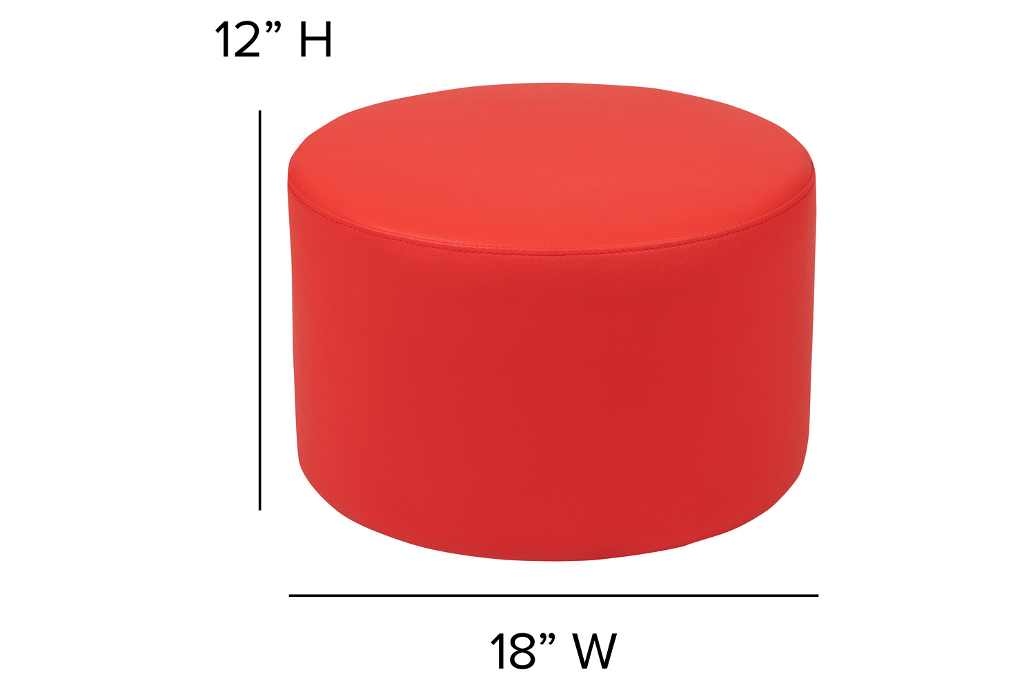 BLNK Nicholas Circle Flexible Soft Seating - Red, 12"H Seat