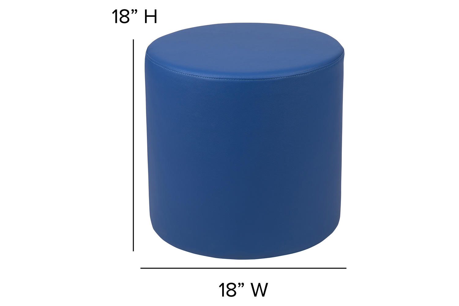 BLNK Nicholas Circle Flexible Soft Seating - Blue, 18"H Seat