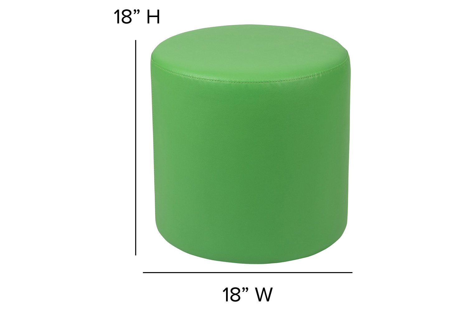 BLNK Nicholas Circle Flexible Soft Seating - Green, 18"H Seat