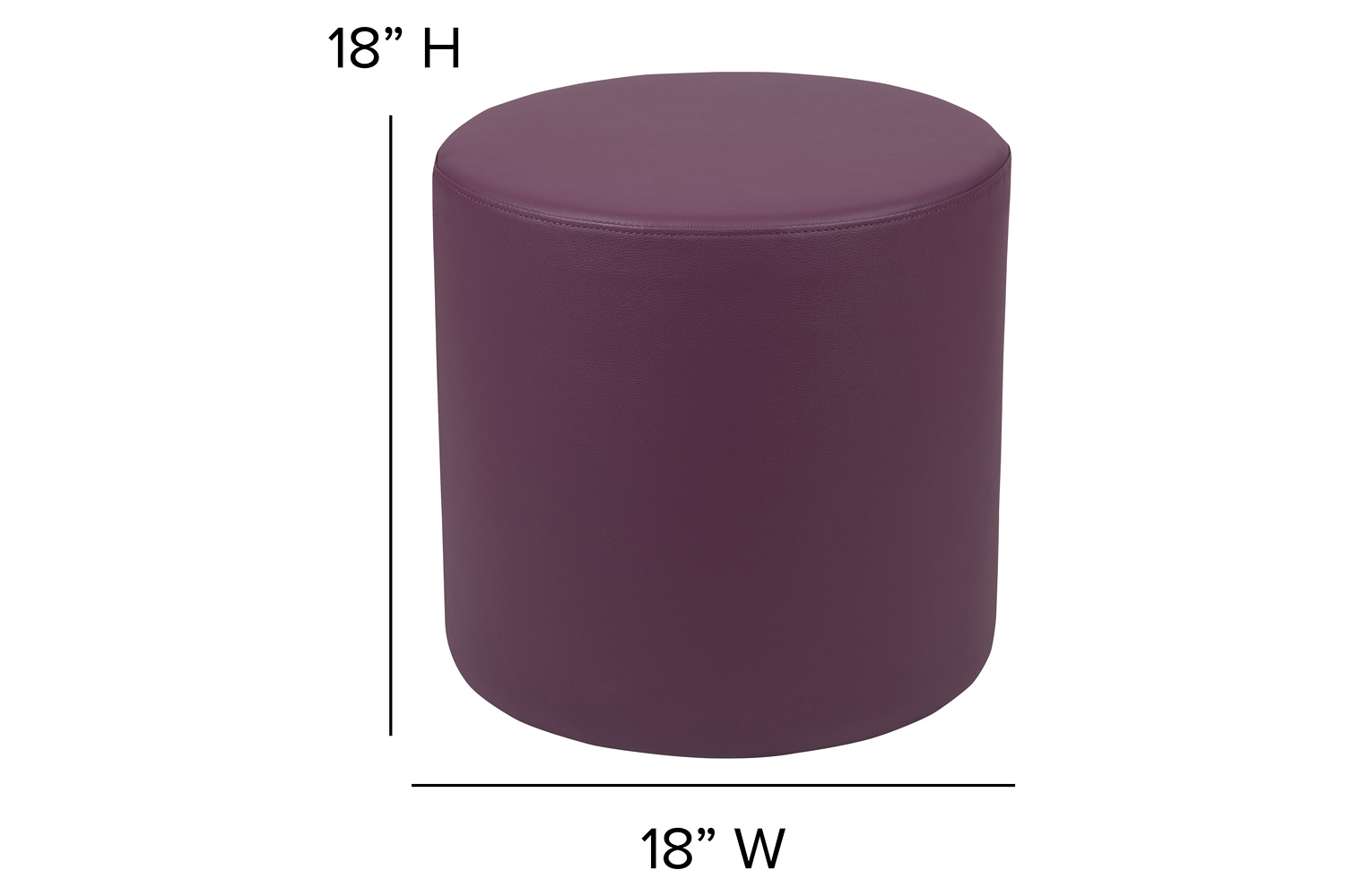 BLNK Nicholas Circle Flexible Soft Seating - Purple, 18"H Seat