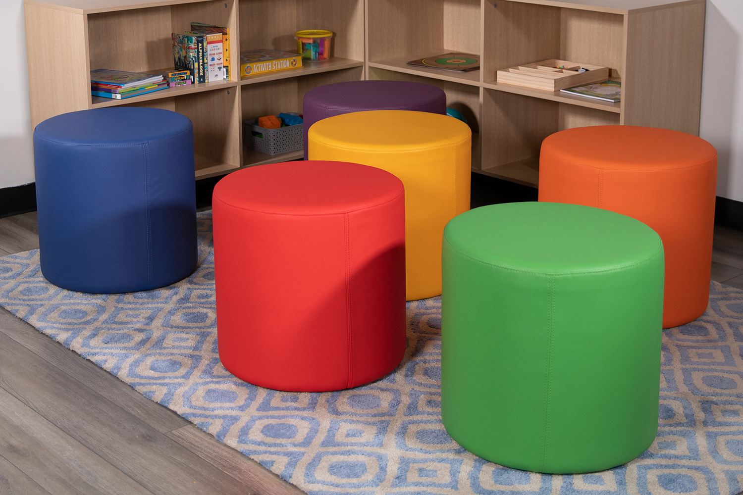 BLNK Nicholas Circle Flexible Soft Seating - Red, 18"H Seat