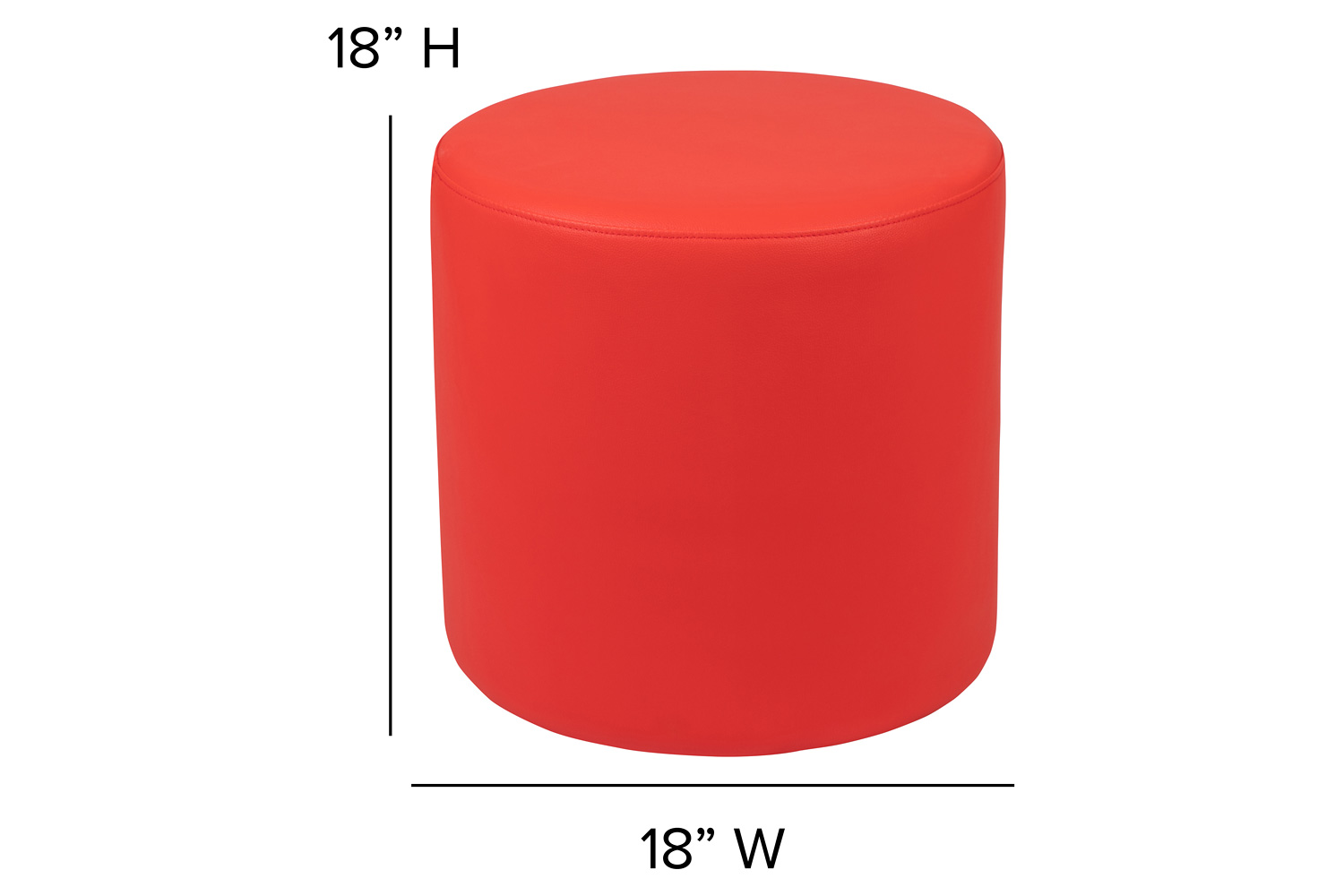 BLNK Nicholas Circle Flexible Soft Seating - Red, 18"H Seat