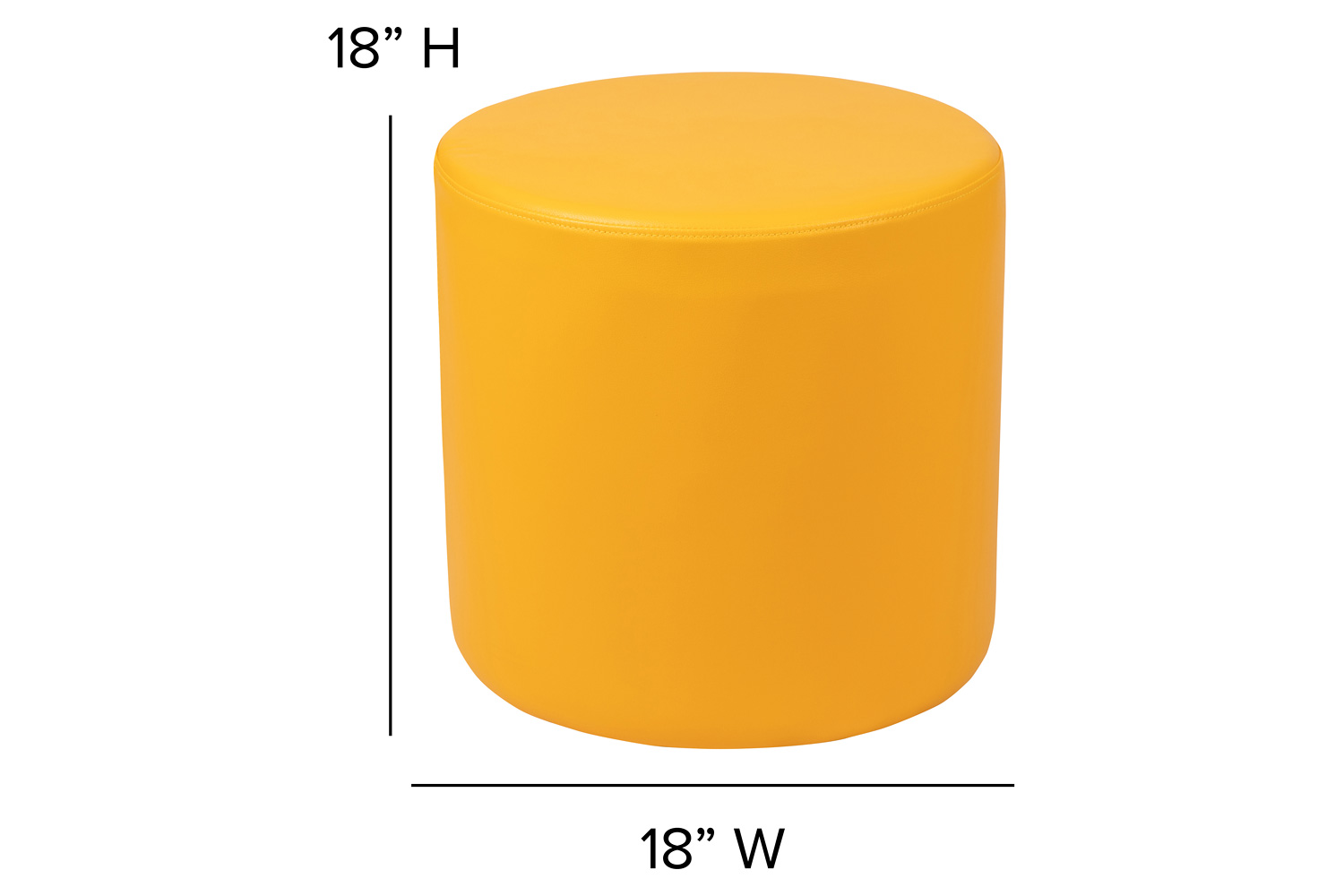 BLNK Nicholas Circle Flexible Soft Seating - Yellow, 18"H Seat