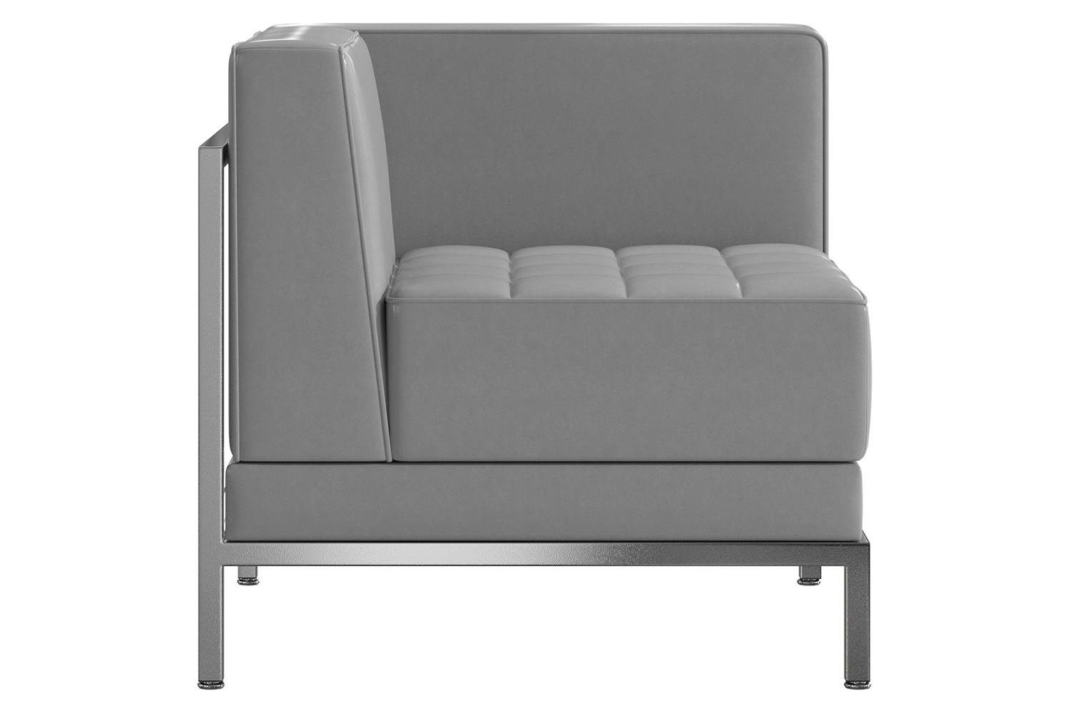 BLNK HERCULES Imagination Series LeatherSoft Contemporary Left Corner Chair with Encasing Frame - Gray