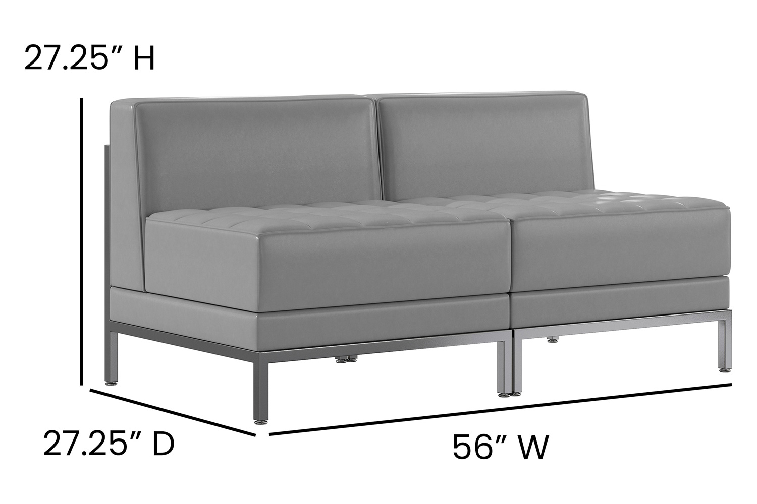 BLNK - HERCULES Imagination Series LeatherSoft Waiting Room Lounge Set, Reception Bench 2 Piece