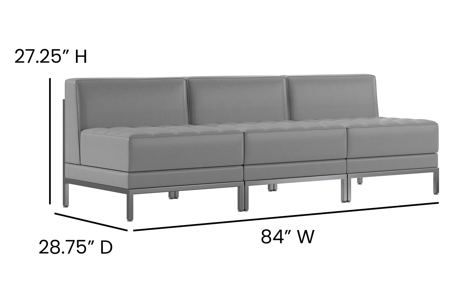 BLNK - HERCULES Imagination Series LeatherSoft Waiting Room Lounge Set, Reception Bench 3 Piece