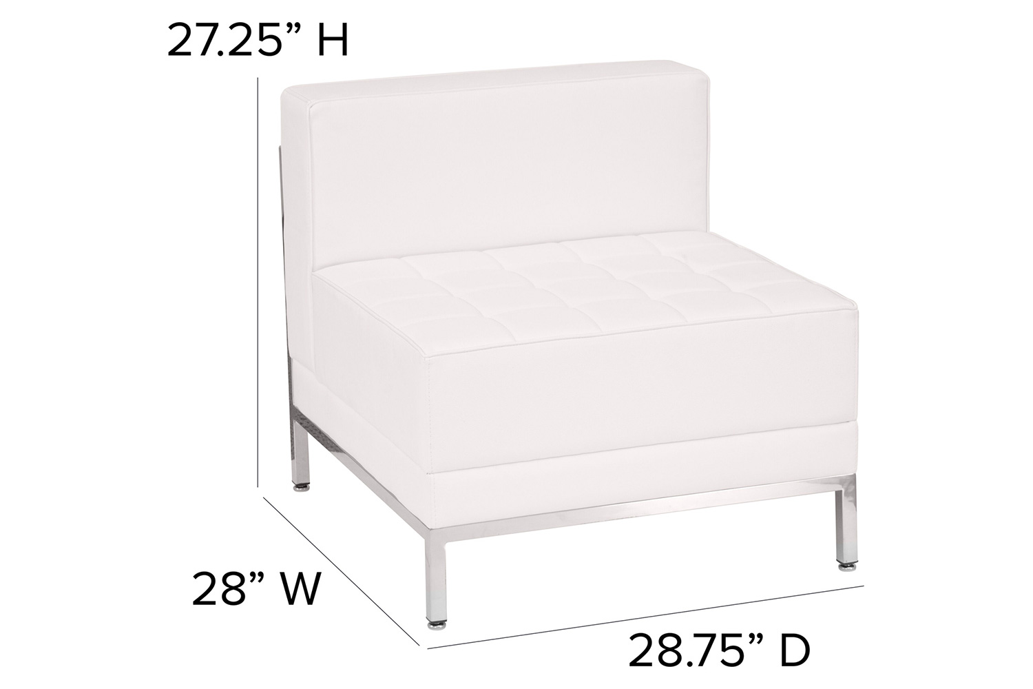 BLNK HERCULES Imagination Series LeatherSoft Contemporary Middle Chair - Melrose White