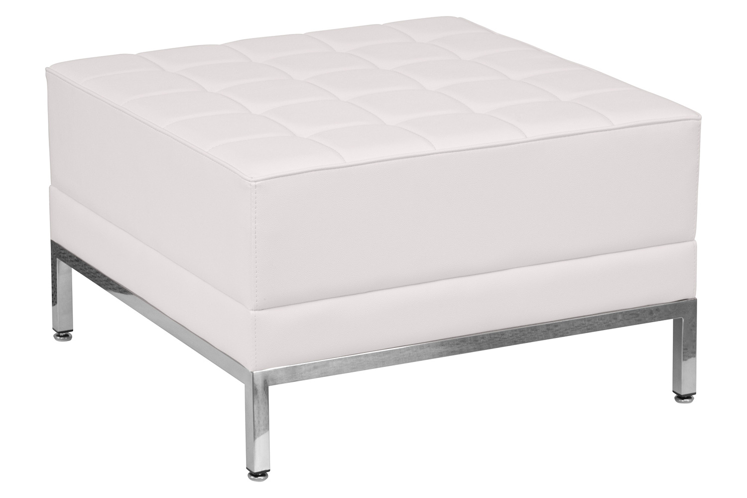 BLNK HERCULES Imagination Series LeatherSoft Ottoman - Melrose White