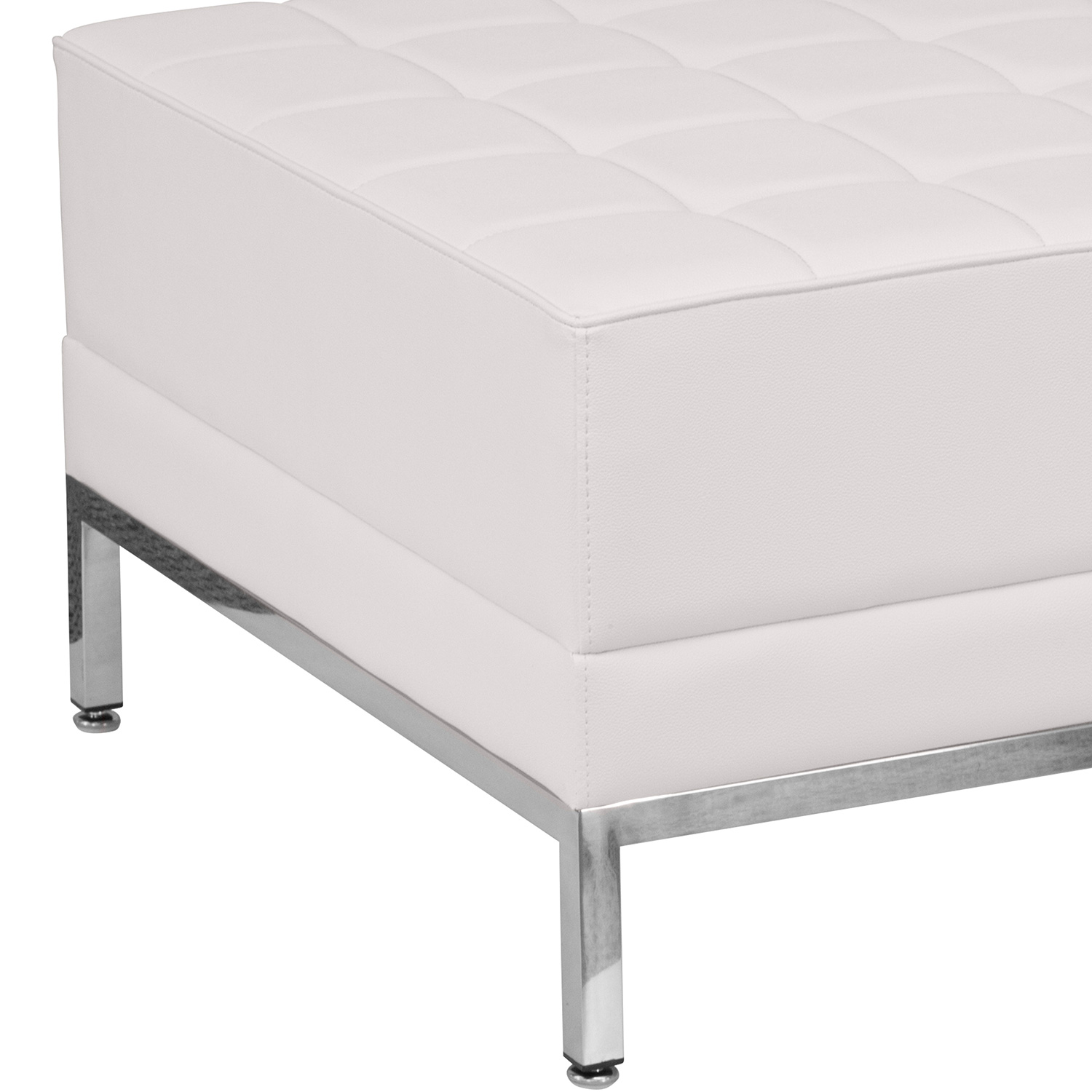 BLNK HERCULES Imagination Series LeatherSoft Ottoman - Melrose White