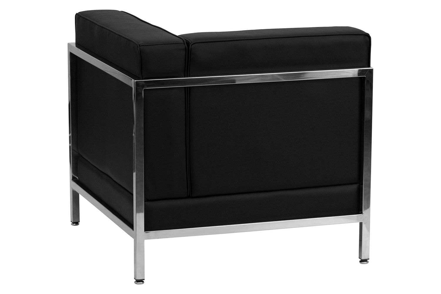 BLNK HERCULES Imagination Series LeatherSoft Contemporary Right Corner Chair with Encasing Frame - Black