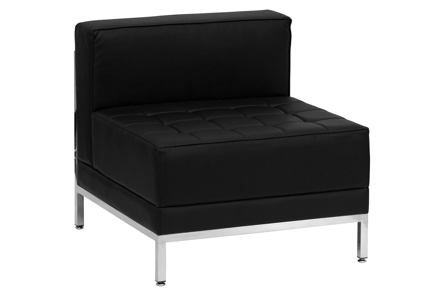 BLNK - HERCULES Imagination Series Set 6 LeatherSoft Sectional Configuration 7 Pieces in Black