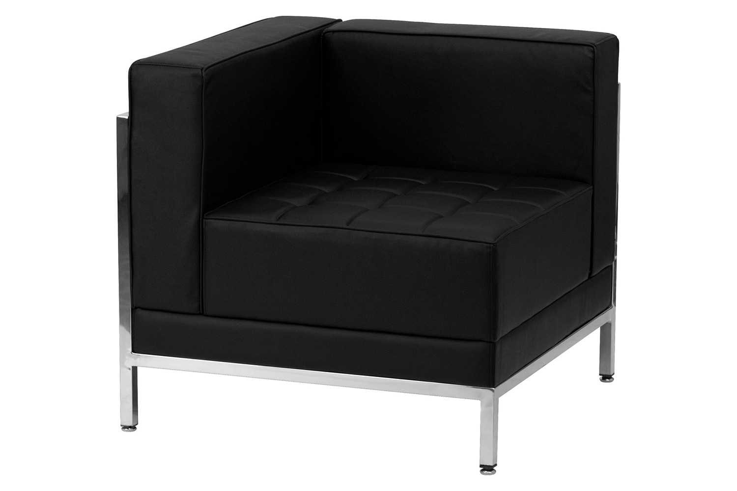 BLNK - HERCULES Imagination Series Set 7 LeatherSoft Sectional Configuration 9 Pieces in Black