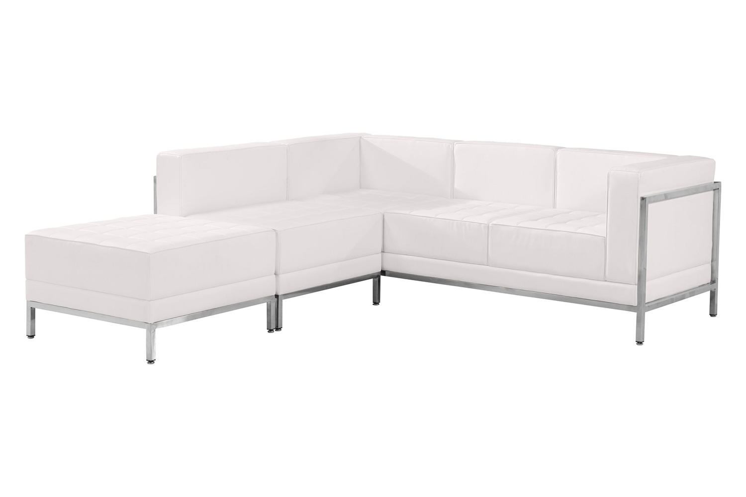 BLNK HERCULES Imagination Series LeatherSoft Sectional Configuration 3 Pieces - Melrose White