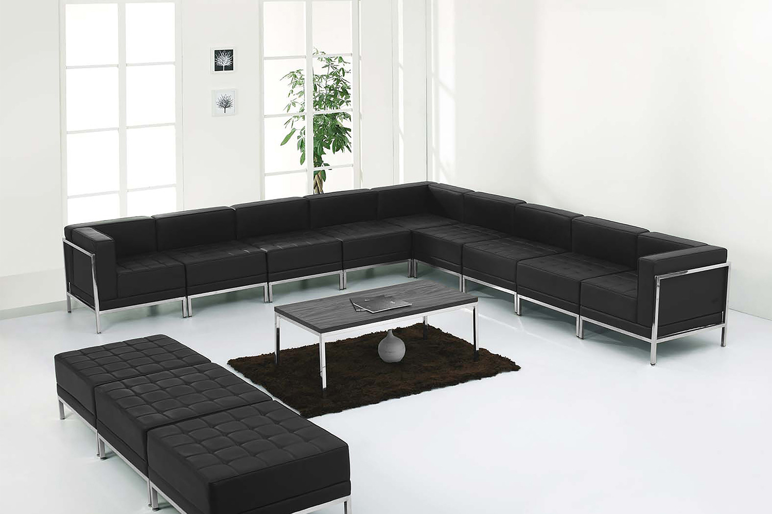 BLNK HERCULES Imagination Series LeatherSoft Sectional and Ottoman Set 12 Pieces