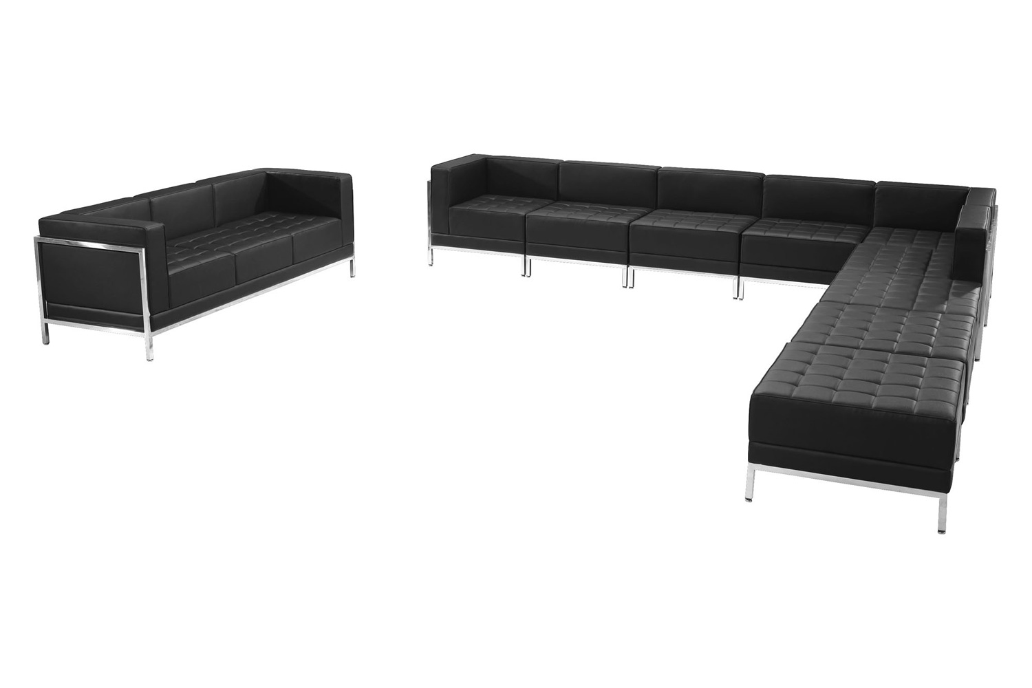 BLNK HERCULES Imagination Series LeatherSoft Sectional and Sofa Set 10 Pieces