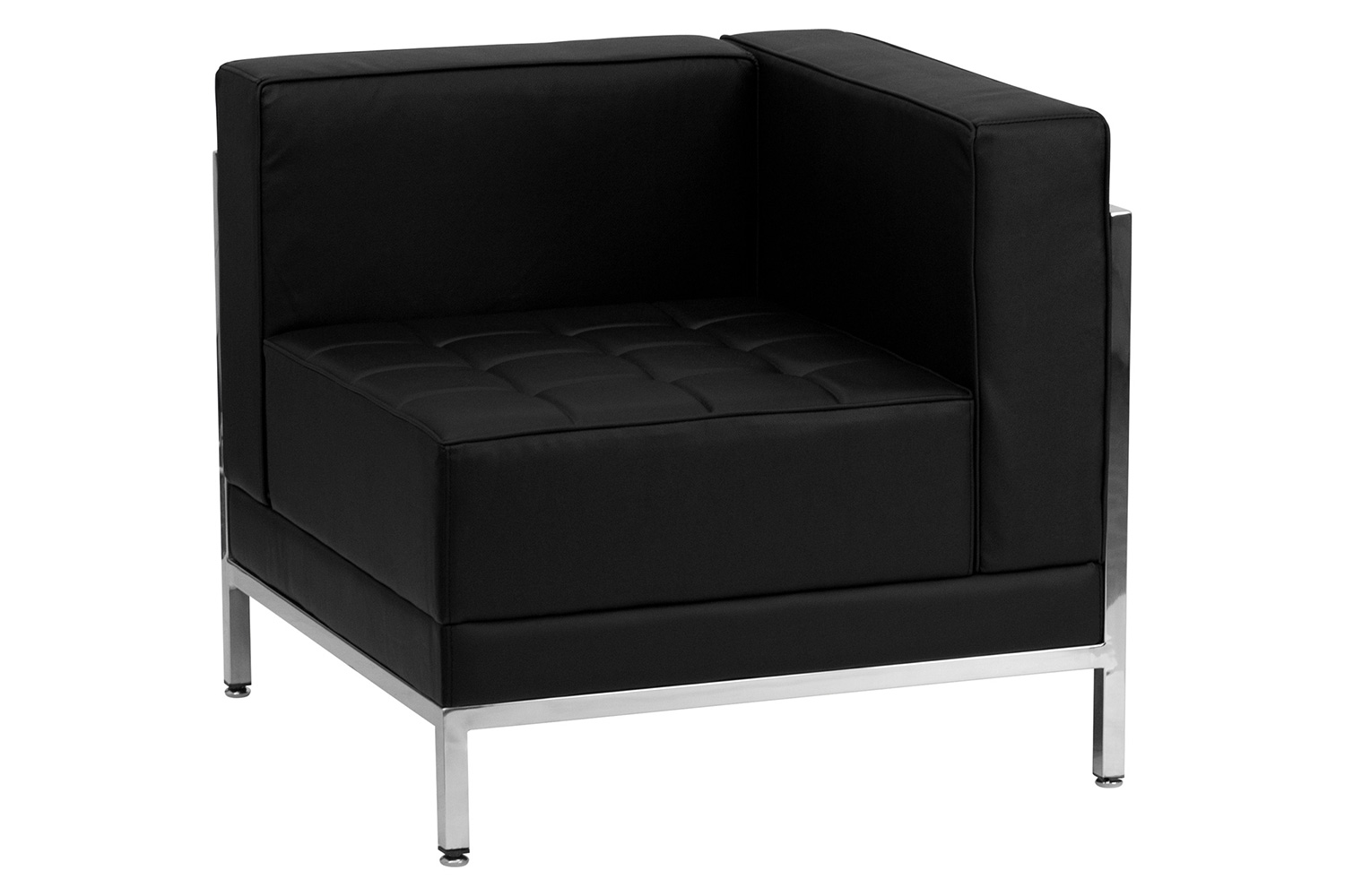 BLNK HERCULES Imagination Series LeatherSoft Sectional and Sofa Set 10 Pieces - Black