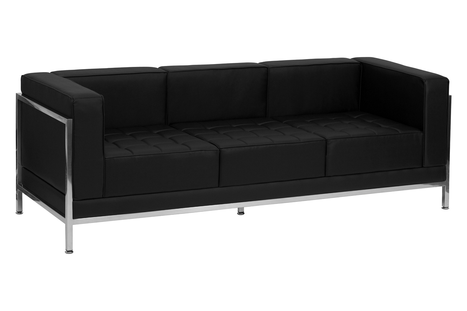 BLNK HERCULES Imagination Series LeatherSoft Sectional and Sofa Set 10 Pieces - Black