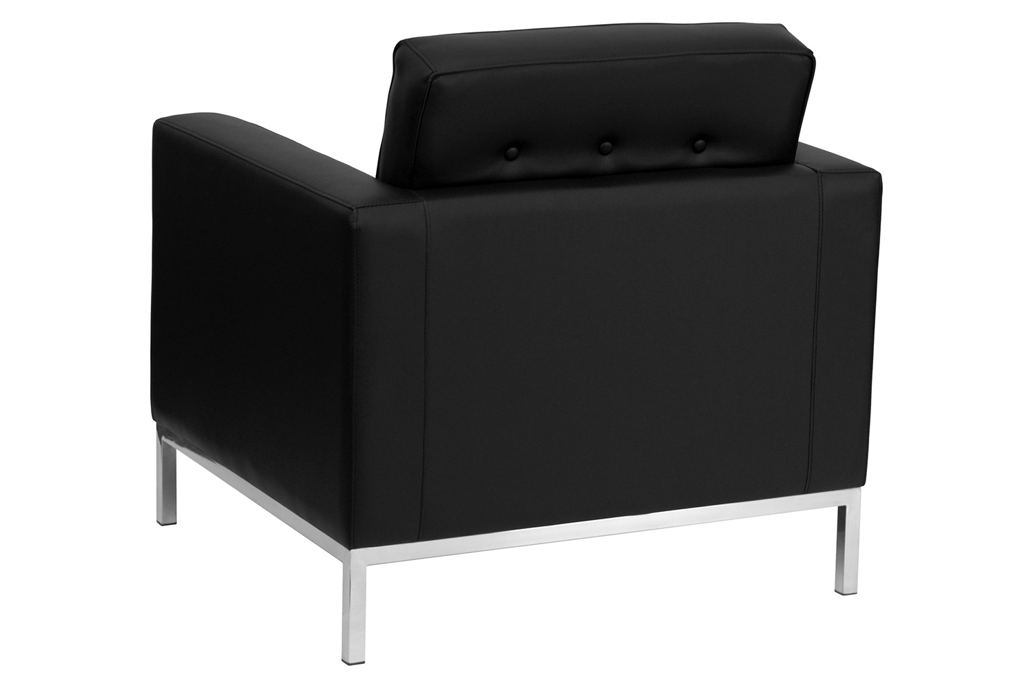 BLNK™ HERCULES Lacey Series LeatherSoft Contemporary Chair with Stainless Steel Frame - Black