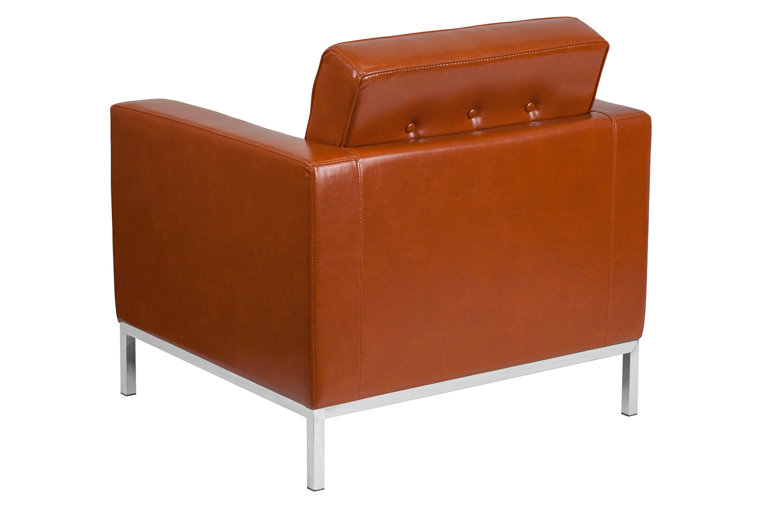 BLNK™ HERCULES Lacey Series LeatherSoft Contemporary Chair with Stainless Steel Frame - Cognac