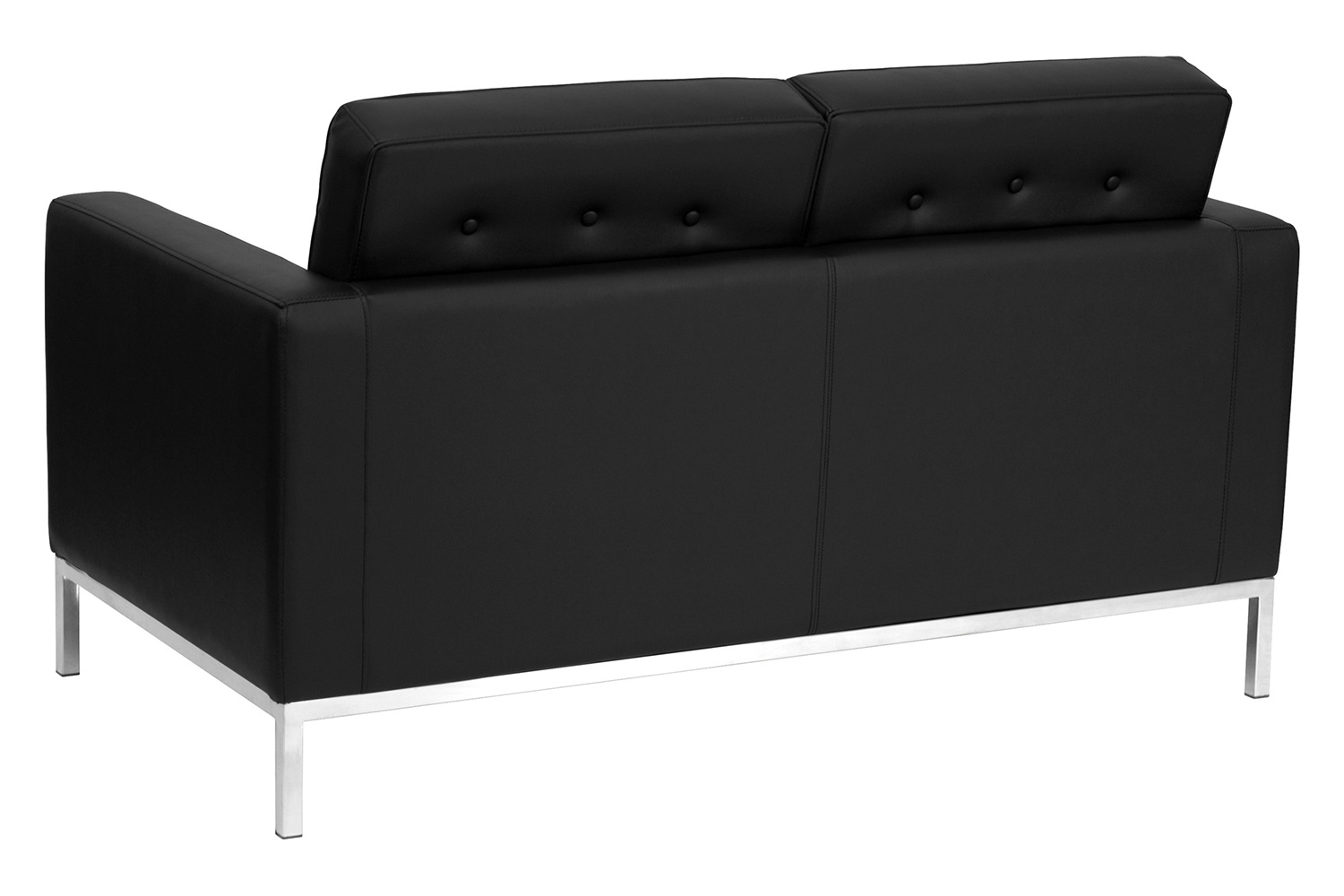 BLNK™ HERCULES Lacey Series LeatherSoft Contemporary Loveseat with Stainless Steel Frame - Black