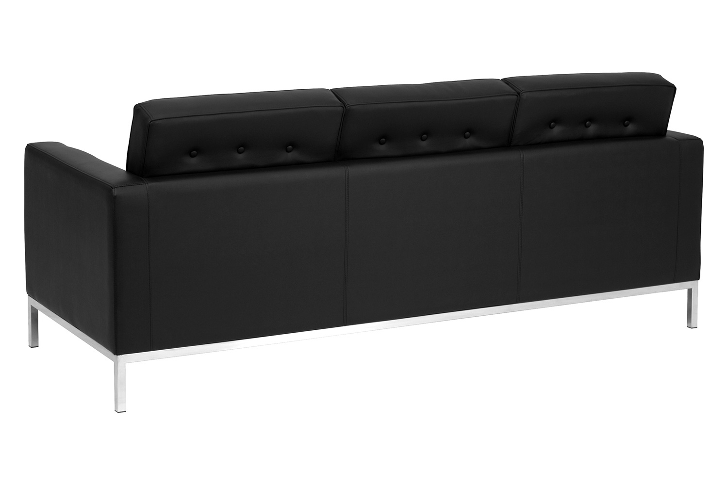 BLNK HERCULES Lacey Series LeatherSoft Contemporary Sofa with Stainless Steel Frame - Black