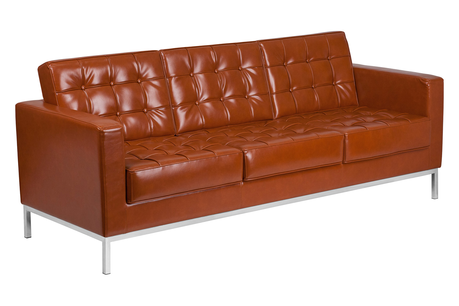 BLNK HERCULES Lacey Series LeatherSoft Contemporary Sofa with Stainless Steel Frame