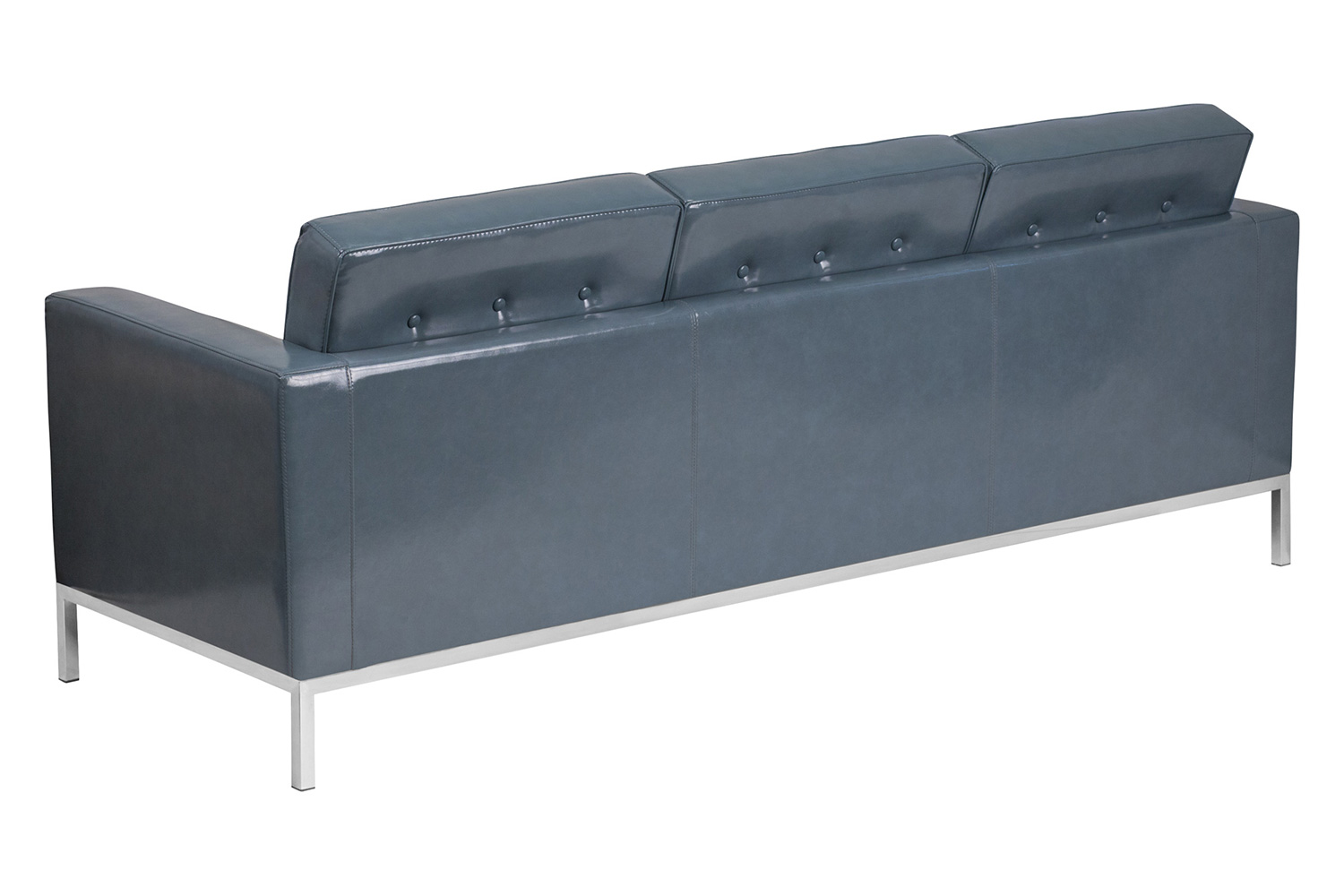 BLNK HERCULES Lacey Series LeatherSoft Contemporary Sofa with Stainless Steel Frame - Gray