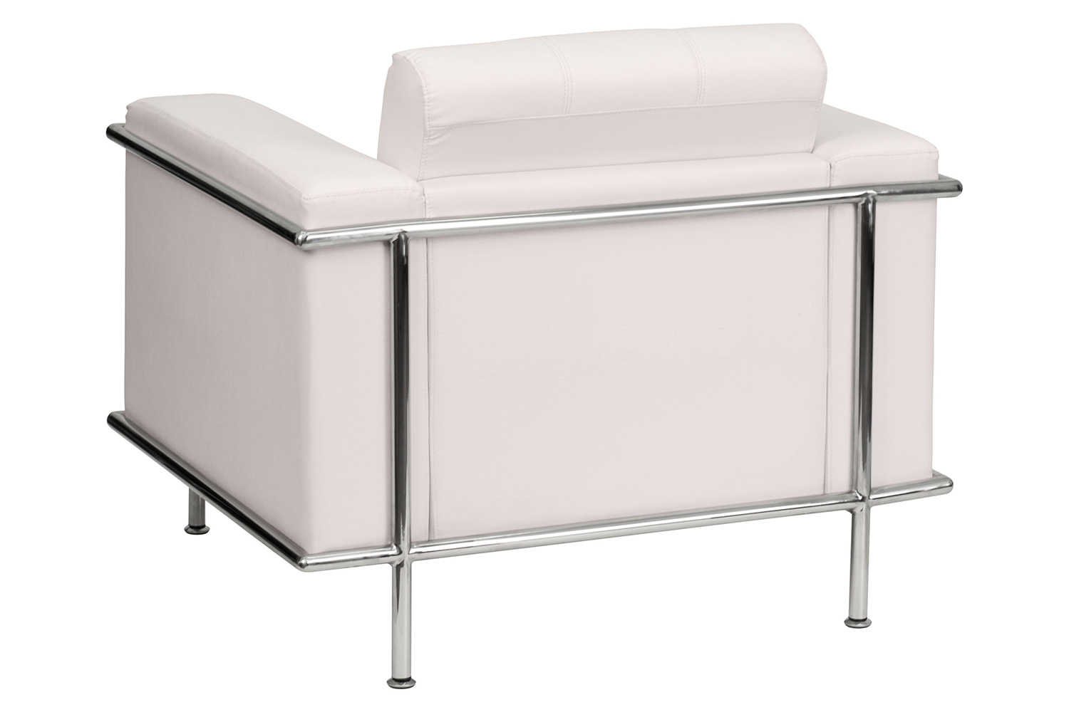 BLNK HERCULES Lacey Series LeatherSoft Contemporary Chair with Encasing Frame - Melrose White