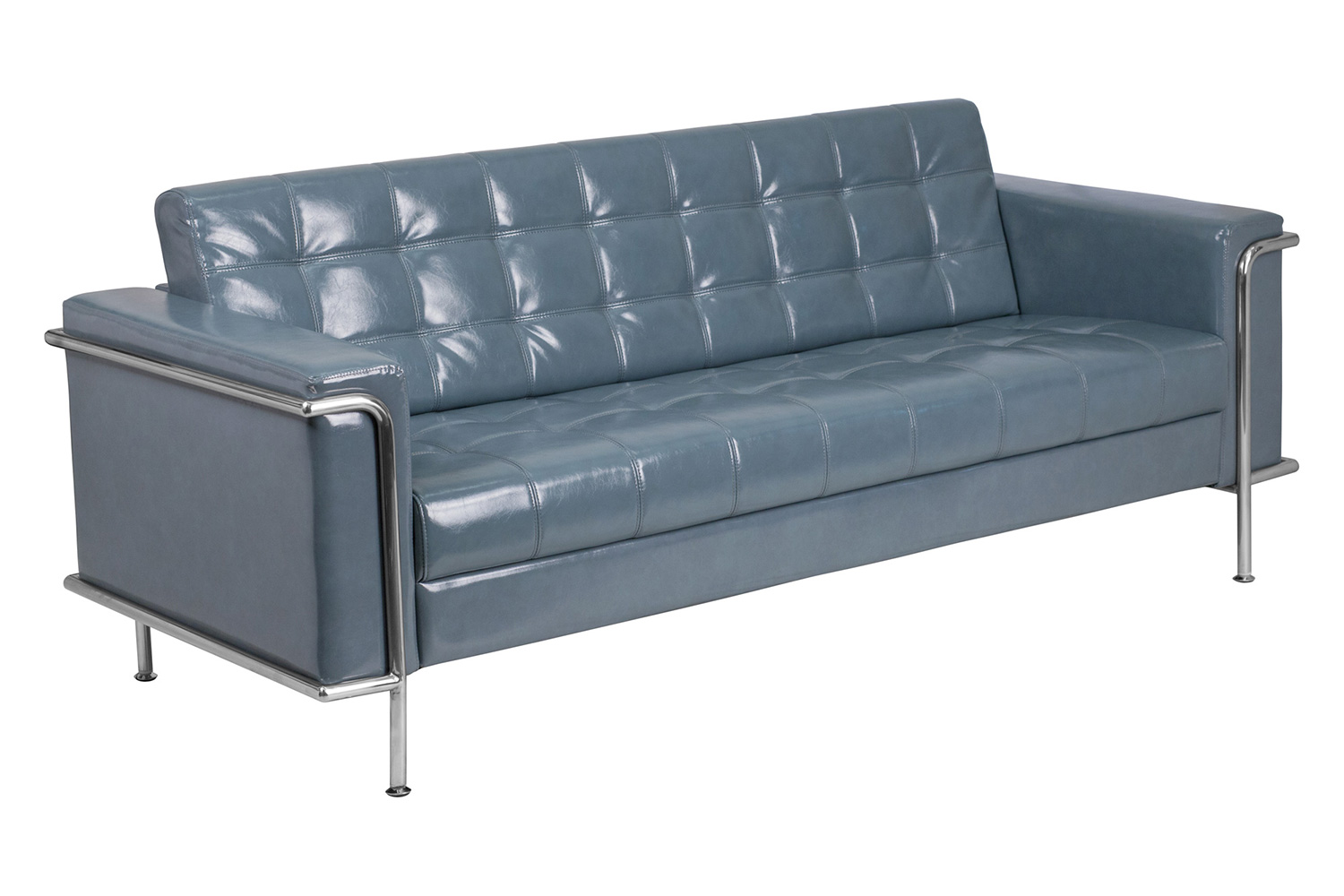 BLNK HERCULES Lacey Series LeatherSoft Contemporary Sofa with Encasing Frame - Gray