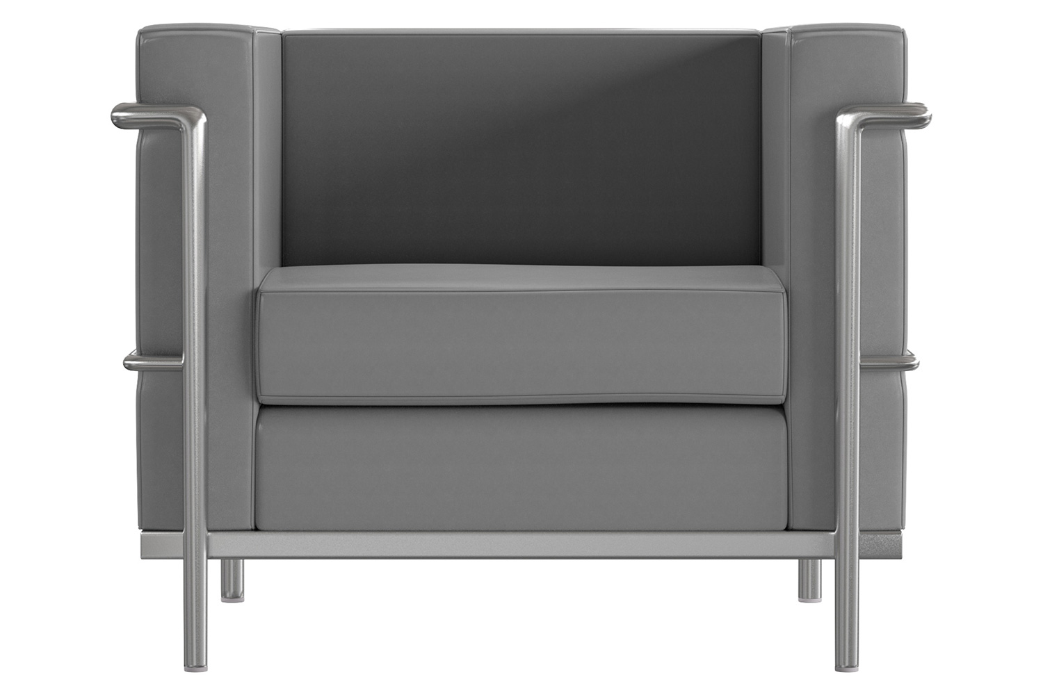 BLNK Hercules Regal Series LeatherSoft Contemporary Chair with Encasing Frame - Gray