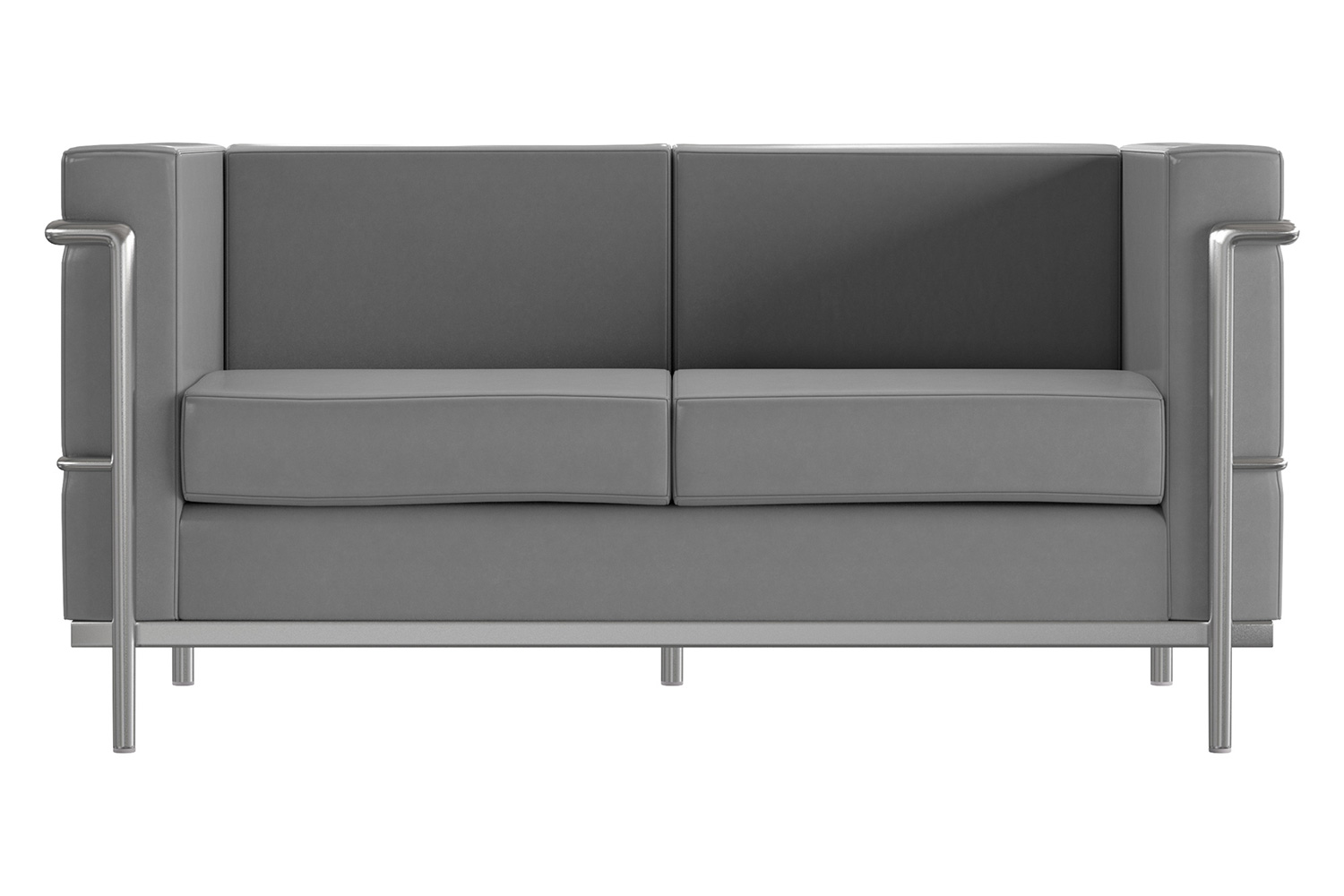 BLNK HERCULES Regal Series LeatherSoft Contemporary Loveseat with Encasing Frame - Gray