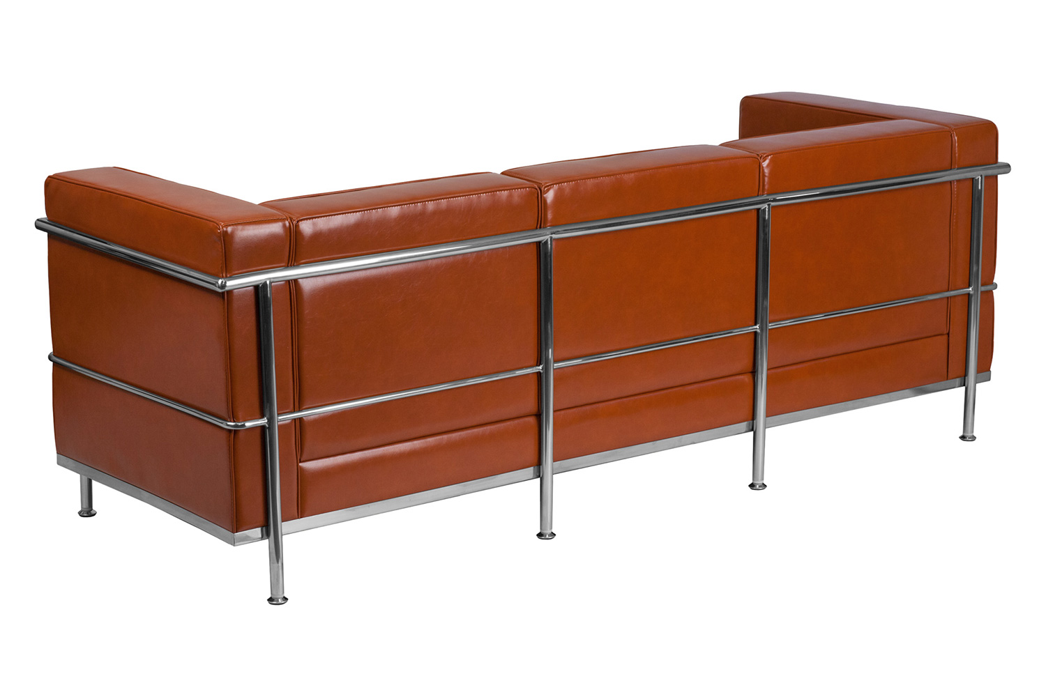 BLNK HERCULES Regal Series LeatherSoft Contemporary Sofa with Encasing Frame - Cognac