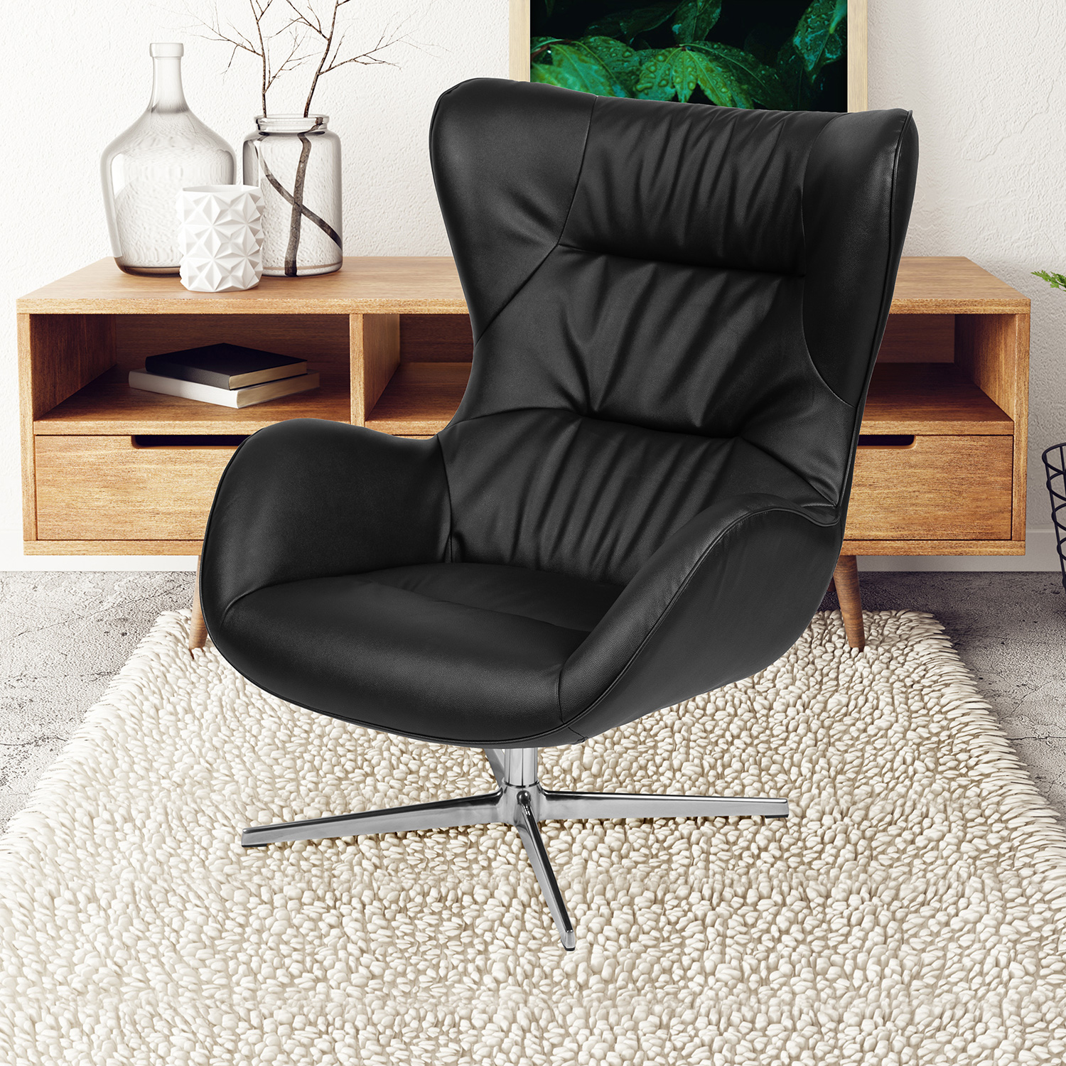 BLNK Rally LeatherSoft Swivel Wing Chair