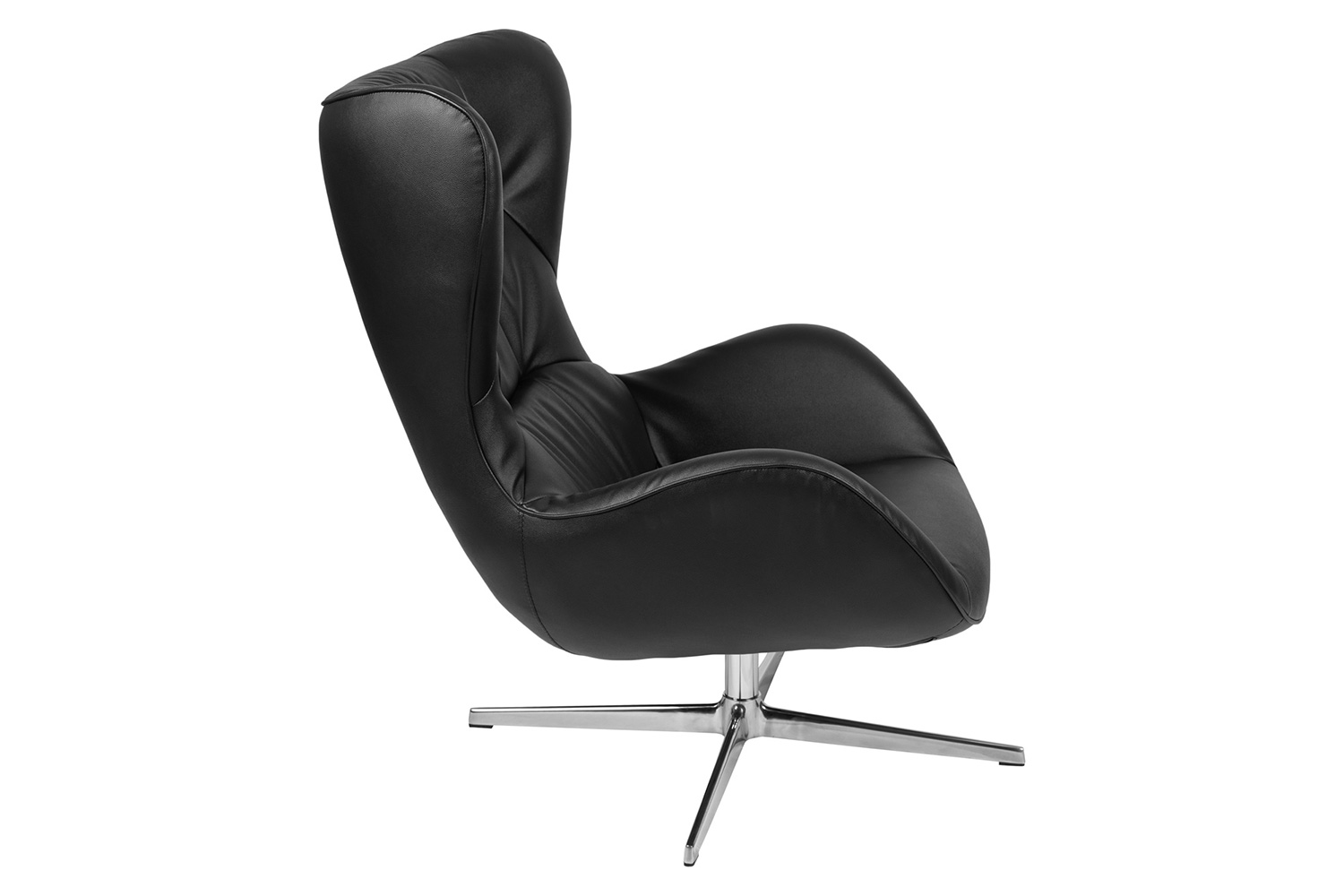 BLNK™ Rally LeatherSoft Swivel Wing Chair - Black