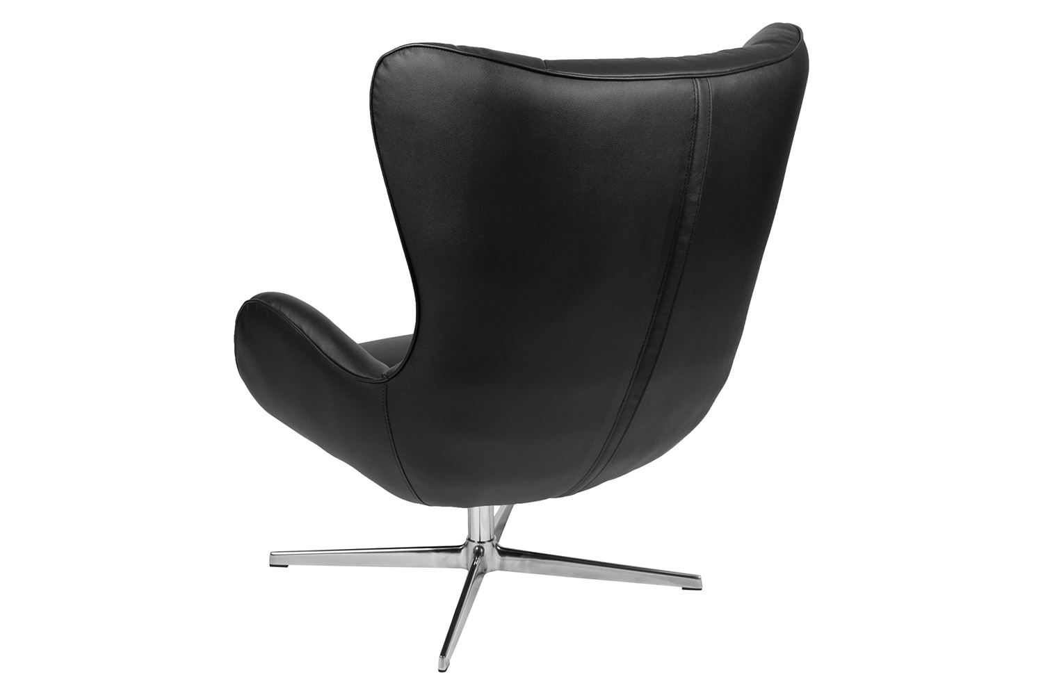 BLNK™ Rally LeatherSoft Swivel Wing Chair - Black