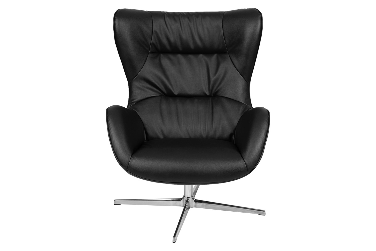 BLNK™ Rally LeatherSoft Swivel Wing Chair - Black