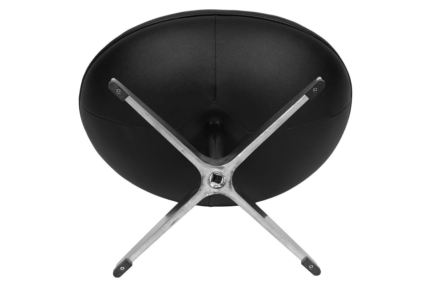 BLNK Rally LeatherSoft Saddle Wing Ottoman - Black